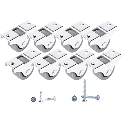 Image de SKIR&#039;CO Lot de 8 petites Roulettes 25 mm pour meubles en caoutchouc non pivotantes fixes unidirectionnelles Vis incluses