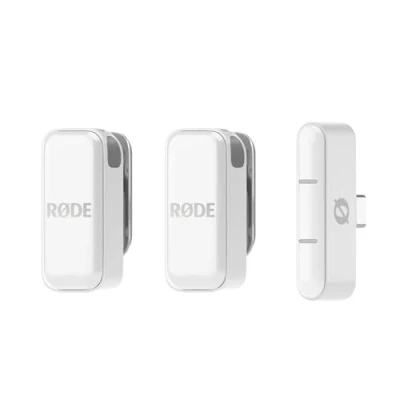 Image de RØDE Wireless Micro Microphone sans fil compact, deux micros avec étui de charge pour la création contenu sur smartphone USB C, blanc