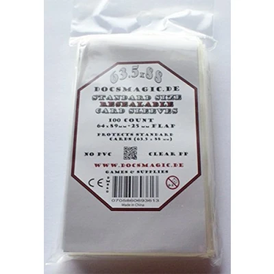 Image de docsmagic.de 100 Resealable Card Sleeves Standard Size 64 x 89