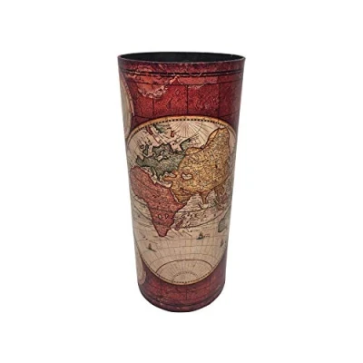 Image de Rebecca Mobili Porte Parapluie Rouge, Parpluies Rond, Canvas Mdf, Style Vintage, Bureau Maison Dimensions 54 x 23 cm (HxLxL) Art. RE6392