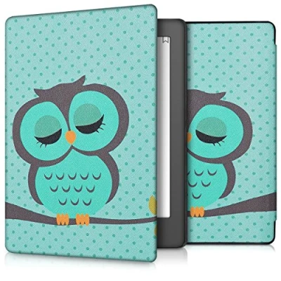 Image de kwmobile Étui Compatible avec Kobo Aura H2O Edition 2 Coque à Rabat magnétique Tablette eReader Similicuir Turquoise Marron Menthe glaciale