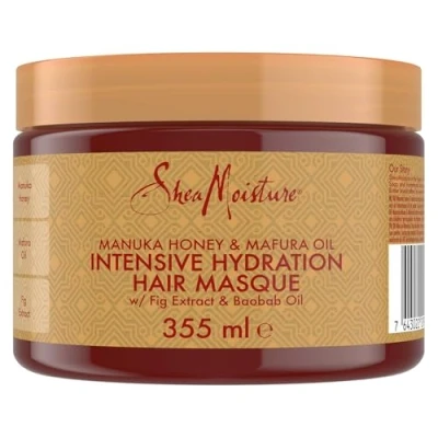 Image de SHEA MOISTURE Masque Hydratation Intense Pour les cheveux secs et abîmés Au Miel de Manuka Huile Mafura Adoucit 355ml