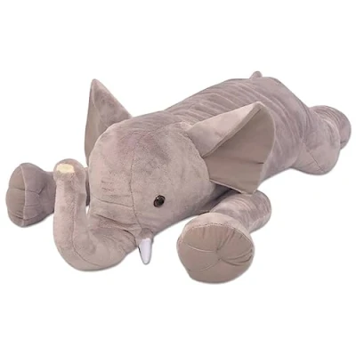 Image de Jouet en peluche vidaXL Éléphant XXL 120 cm Gris Pour enfants à partir de 3 ans