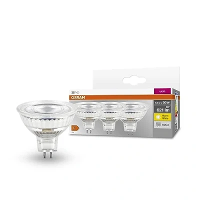 Image de OSRAM LED Spot MR16 GL 50 Niedervolt LEMPLE, Socket Gu53, 3 Spack, 6,5 W, 630lm, 2700k, lumière blanche chaude, longue durée de vie, pas temps d&#039;échauffement