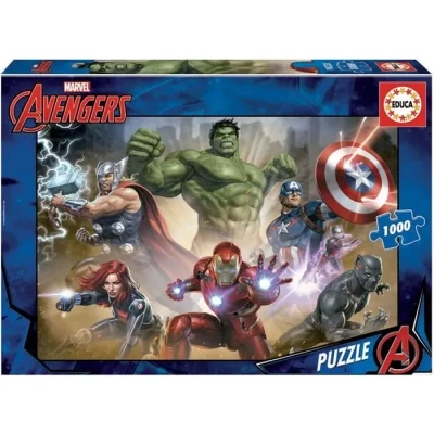 Image de Educa Puzzle de 1000 pièces pour Adultes Avengers. Comprend Fix Tail l&#039;accrocher Une Fois l&#039;assemblage terminé. À partir 14 Ans (17694)