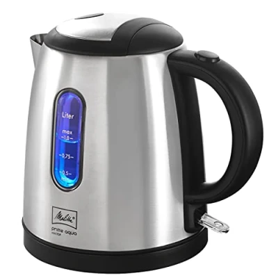Image de Bouilloire MELITTA Prime Aqua mini Top, acier inoxydable, 1 l, 2 200 W, fenêtre de visualisation du niveau d’eau, 1018 03