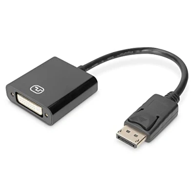 Image de DIGITUS câble Adaptateur Displayport Actif DP vers DVI (24+5) 1.1a Full HD 1080/60Hz 0,15m Noir