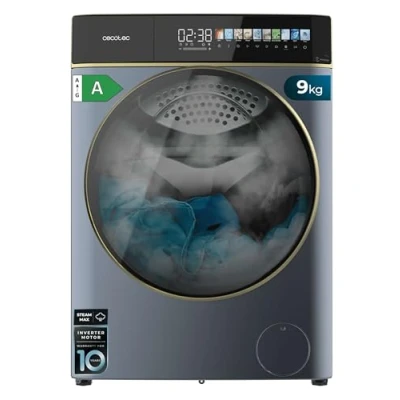 Image de Cecotec Lave linge 9Kg Chargement Frontal Bolero DressCode 9900 Inverter FullColor Ice Blue A. Finition Bleue 1400 Tr/min, Écran 10,3&quot;, 11 Programmes, Inverter, SteamMax, Classe A