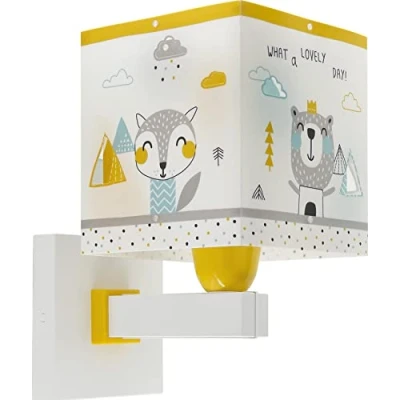 Image de Dalber Applique Murale Enfant Hello Little Animaux 73249 Renard ours raton laveur lapin Multicolore, 73249, E27