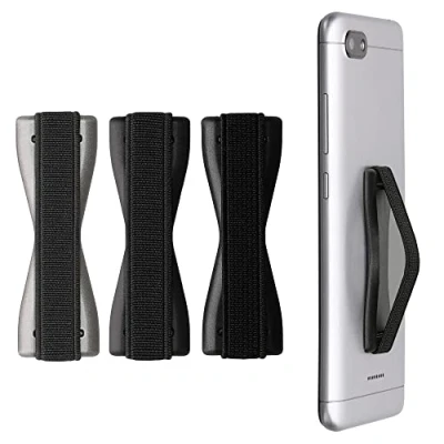 Image de kwmobile 3X Support Doigt Smartphone Accessoire pour téléphone Portable Sangle poignée Dos Noir Gris foncé
