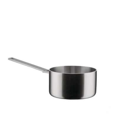 Image de Alessi Convivio DC105/16 Casserole à Long Manche en Trilame Design, Adaptée L&#039;induction, Acier Inoxydable et PVD avec Fond Magnétique, 16 cm, Finition Satinée