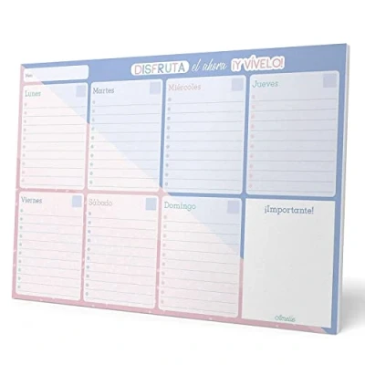 Image de Grupo Erik Bloc Notes A4 Amelie Pastel Collection, Version Espagnole, Semainier Sous Main Bureau, Planner Hebdomadaire Papeterie de To Do List, Blocs Mémo, Fournitures Scolaires