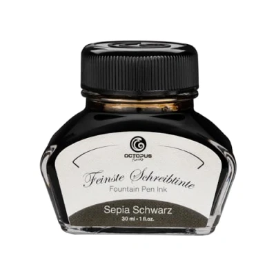 Image de Octopus Fluids Encre de Stylo plume en verre d&#039;encre, d&#039;écriture pour plume, sépia noir 30ml encrier, calligraphie