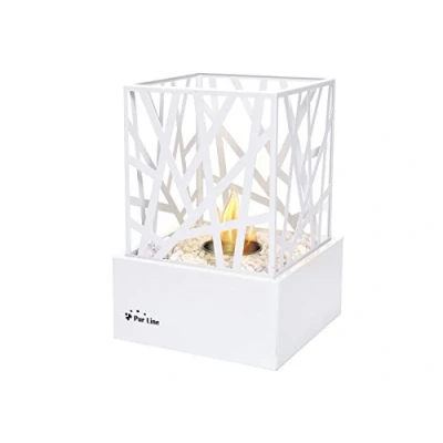 Image de Purline AMALTEA W Biofireplace de Table pour l&#039;intérieur ou l&#039;extérieur avec Design Blanc Moderne