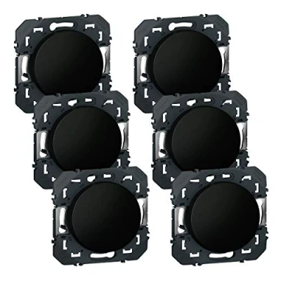 Image de Legrand Dooxie lot de 6 interrupteurs ou va et vient noir composable