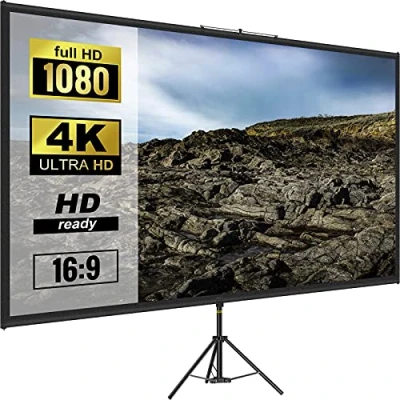 Image de VEVOR Projectiescherm Beamer Scherm 16:9 Projectorscherm 177,8 cm Projector Screen van Polyester en Aluminiumlegering Verstelbaar Aluminium Statief
