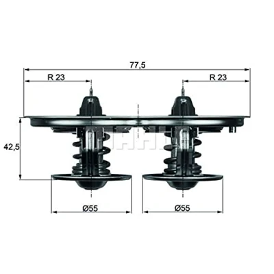 Image de MAHLE ORIGINAL TX 32 75D Thermostat d&#039;eau 75,75 avec joint d&#039;étanchéite