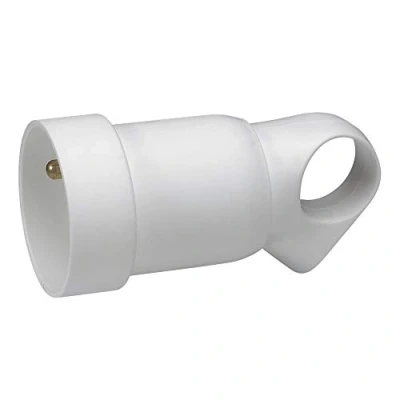 Image de Fiche femelle 16A 2P+T Legrand 50421 Blanc Poignée avec sortie latérale du cable par embout