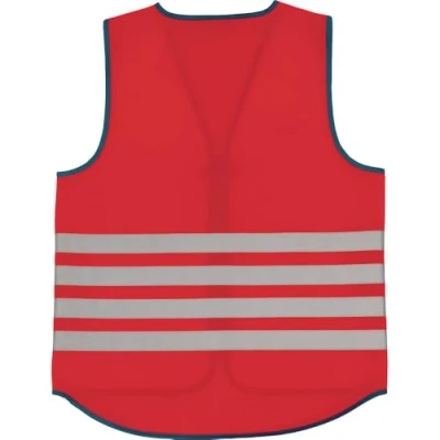 Image de ABUS gilet de sécurité Lumino Day Vest rouge pour une meilleure visibilité jour et nuit adultes avec fermeture éclair taille XL