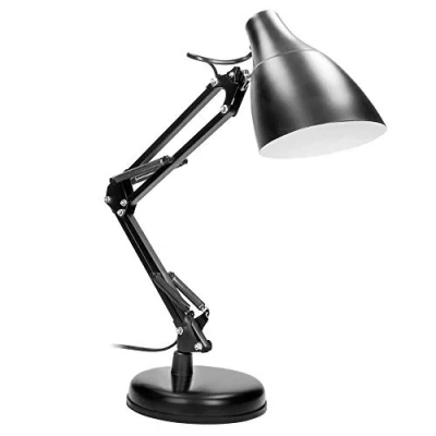 Image de Virone DIAN Lampe de Bureau avec Support en Acier Architecte à Source Lumière Remplaçable Culot E27 Articulée Ampoule 60W Non Incluse