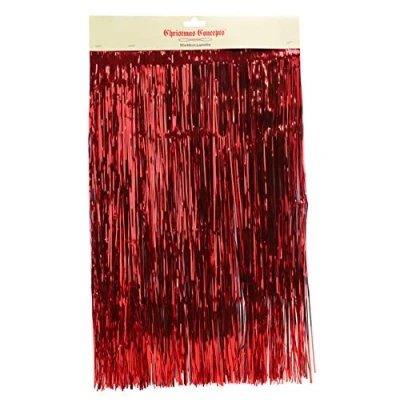 Image de Christmas Concepts® Shiny Lametta Décorations D&#039;arbres De Noël (Rouge)