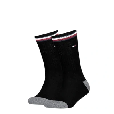 Image de Tommy Hilfiger 2ER PACK Iconic SPORTS, Frottee Chaussettes pour enfants, Taille: 35 38, Schwarz