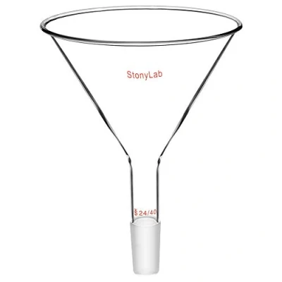 Image de StonyLab Verre Courte Potence Poudre Entonnoir avec Dessus de 150mm Diamètre et Intérieur Joint Filtre en Entonnoir, Powder Filter Funnel with 24/40