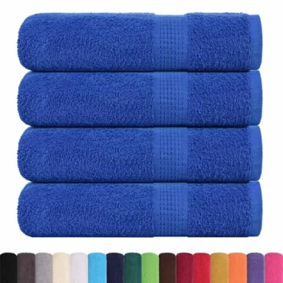Image de vidaXL Serviettes de Bain 4 pcs Bleu 100x150 cm 360 g/m² 100% Coton