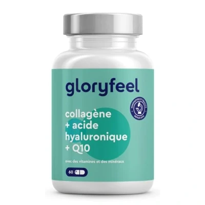 Image de Collagene Marin + Acide Hyaluronique &amp; Q10, Enrichi en Zinc, Magnésium, Vitamines B12, D3, A C, 60 Capsules, Complexe Collagène Premium pour la Peau, les Cheveux Articulations*, Sans Additifs
