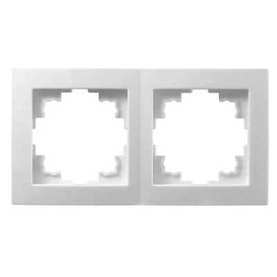 Image de McPower Flair Cadre Double pour Prises de Courant, recouvrement d&#039;interrupteur Blanc, Mat