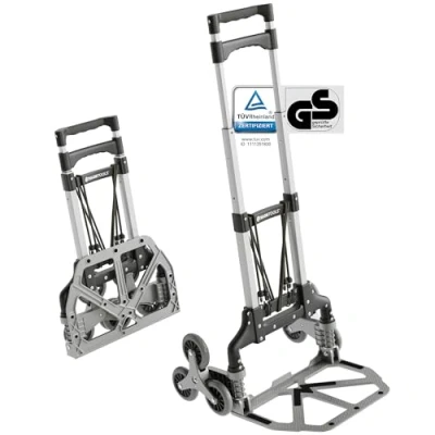 Image de ATHLON TOOLS Diable Pliable en Aluminium avec Patins antidérapants Roues Surface de roulement Douce 2 Cordes d&#039;expansion modèle 2024