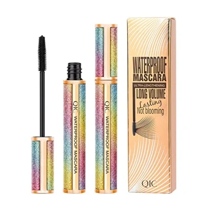 Image de Mascara Cils En Fibre De Soie 4D Noir, Imperméable, Plus Longs Et épais, Volumineux, Sans Grumeaux, Longue Durée, Anti maculage, Ajoute Du Glamour Naturel