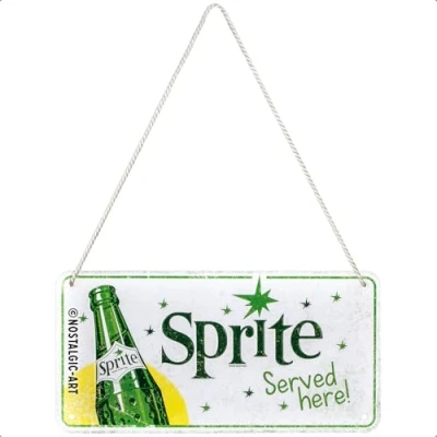 Image de Nostalgic Art Plaque à suspendre, Sprite Served Here Idée de cadeau comme accessoire bar, en métal, Design rétro pour décoration, 10 x 20 cm 28055