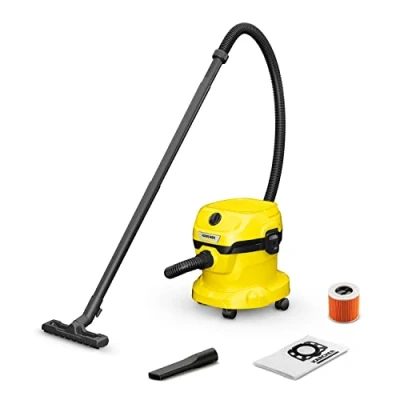 Image de Kärcher Aspirateur Eau et Poussières WD 2 Plus V 12/4/18/C, avec Filtre Cartouche, Sachet Ouate, 1000 W, Cuve PVC : 12 l, Tube d&#039;Aspiration 1,8 m, Fonction Soufflerie, Suceur Sol/Fentes