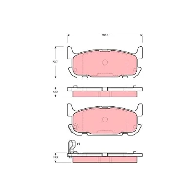 Image de TRW GDB3318 Jeu de plaquettes frein avec indicateur d&#039;usure MAZDA: MX 5 2