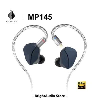 Image de HIDIZS MP145 Moniteurs Intra Auriculaires HiFi à Pilote magnétique planaire Ultra Large de 14,5 mm, écouteurs Conception Ergonomique, détachables 2 Broches (Titane, 4,4 mm)