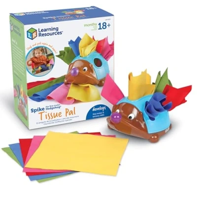 Image de Learning Resources moteur Hérisson Spike, l’ami boîte à mouchoirs, 11 pièces, partir de 18 mois, pédagogiques, bébé, éducatifs, motricité fine, jouets Montessori, LER9137, Multicolore, Taille unique