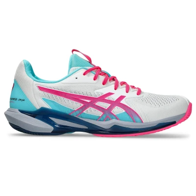 Image de Asics Solution Speed FF 3 Chaussures de padel, Homme, Taille: 46, White/hot pink Matière synthétique / textile