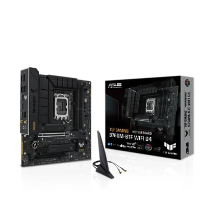 Image de ASUS TUF gaming B760M BTF WIFI D4 Carte mère Intel B760 LGA 1700 ATX (DDR5, 20+1 DrMOS, 5 x M.2, 16 PCIe 5.0, Wi Fi 6E, 2 Thunderbolt 4, USB Type C Quick Charge 4+, Aura Sync RGB)