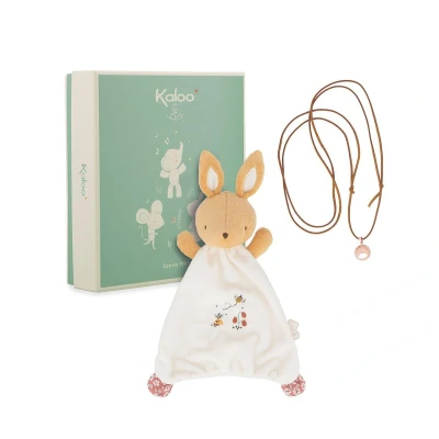 Image de Kaloo Coffret Doudou Lapin + Collier Bola Idéal Cadeau naissance Grossesse Douceur et harmonie dès la Matières recyclées design raffiné Boîte K210012