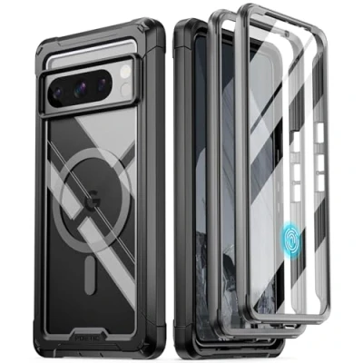 Image de Poetic Guardian MagPro Coque Compatible avec Pixel 8 Pro 5G, [Compatible MagSafe] Protection d&#039;écran intégrée, Fonctionne Identification d&#039;empreintes digitales, intégrale résistante