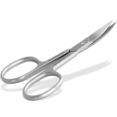 Image de Ciseaux à ongles de Solingen Avec micro denture unilatérale Fabriqués En Allemagne acier inoxydable surface coupe extra tranchante et légèrement courbée Pour manucure pédicure 9.5 cm