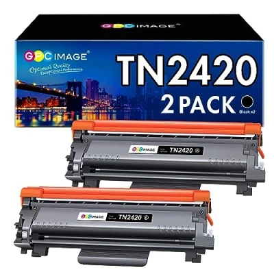 Image de GPC Image TN2420 Cartouche de Toner Compatible pour Brother TN2410 TN 2420 2410 DCP L2530DW MFC L2710DN HL L2310D L2730DW L2750DW L2350DW L2710DW L2550DW (Noir, 2 Pack)