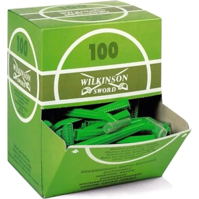 Image de Wilkinson Sword Hospital maquinillas de rasoir jetables avec fonction retractil, boîte distributrice, couleur vert