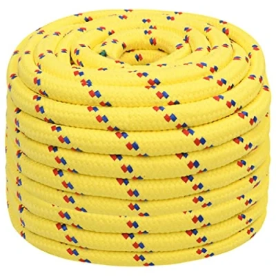 Image de vidaXL Corde de Bateau Levage Câble d&#039;Amarrage Ancrage Navire Lignes Gréement à Linge Jaune 20 mm 25 m Polypropylène