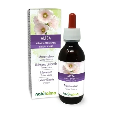 Image de Guimauve officinale (Althaea officinalis) racines Teinture Mère sans alcool Naturalma Extrait liquide gouttes 120 ml Complément alimentaire Végétalien ou végan