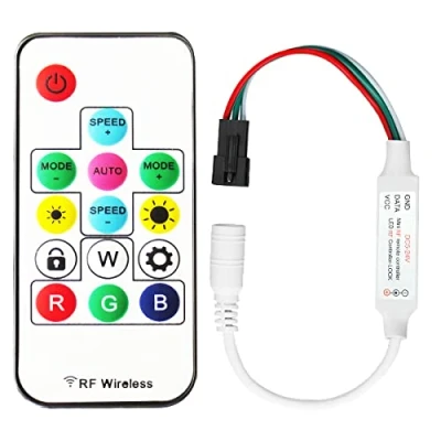 Image de Tesfish 358 types de changements Digital RGB LED bande contrôleur avec 14Key RF sans fil à distance pour DC5V / 12V 24V WS2812B WS2812