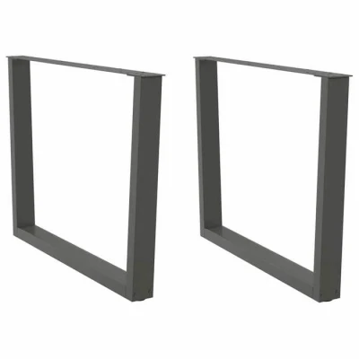 Image de vidaXL Pieds de table à manger forme V 2 pcs 100x(72 73,3) cm acier, pied table, noir manger, 4012582