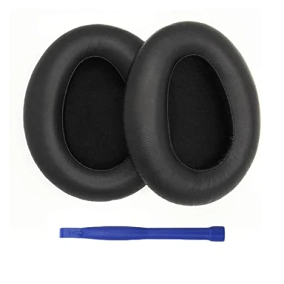 Image de Aiivioll 1 paire de coussinets MDR 10R compatibles avec les casques Sony 10RBT/MDR 10RNC/MDR 10R, en cuir protéiné et mousse à mémoire forme, noirs