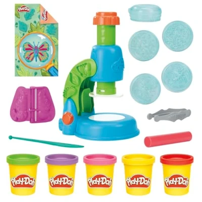 Image de Play Doh Mon petit microscope, pâte à modeler, 9 accessoires et 5 couleurs, dès 3 ans